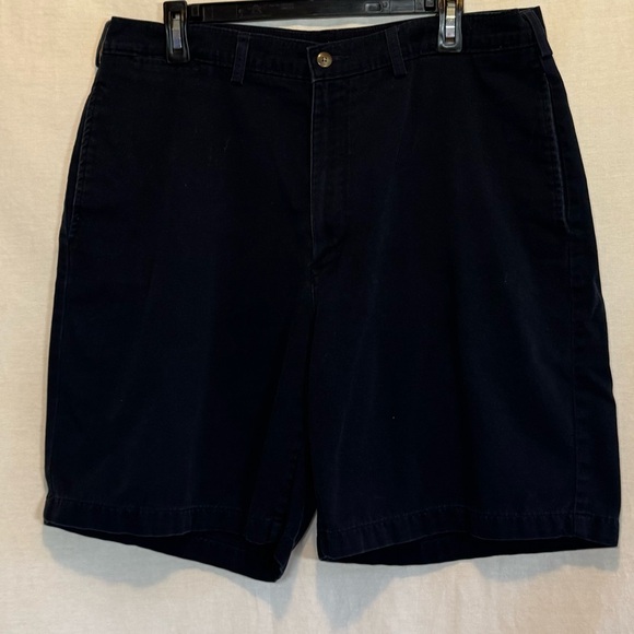 E-66 Men’s‎ Savane Dark Blue Flat Front Summer Shorts Size 36 - Picture 1 of 12